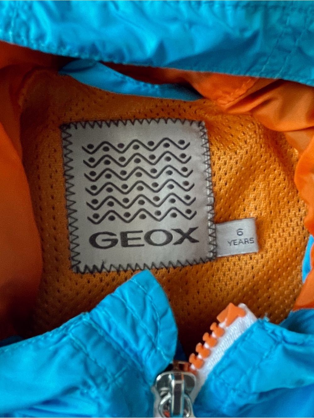GEOX Jacket Windbreaker Hoodie Hood Blue Full Zip Coat Outdoor Hiking - Picture 5 of 14